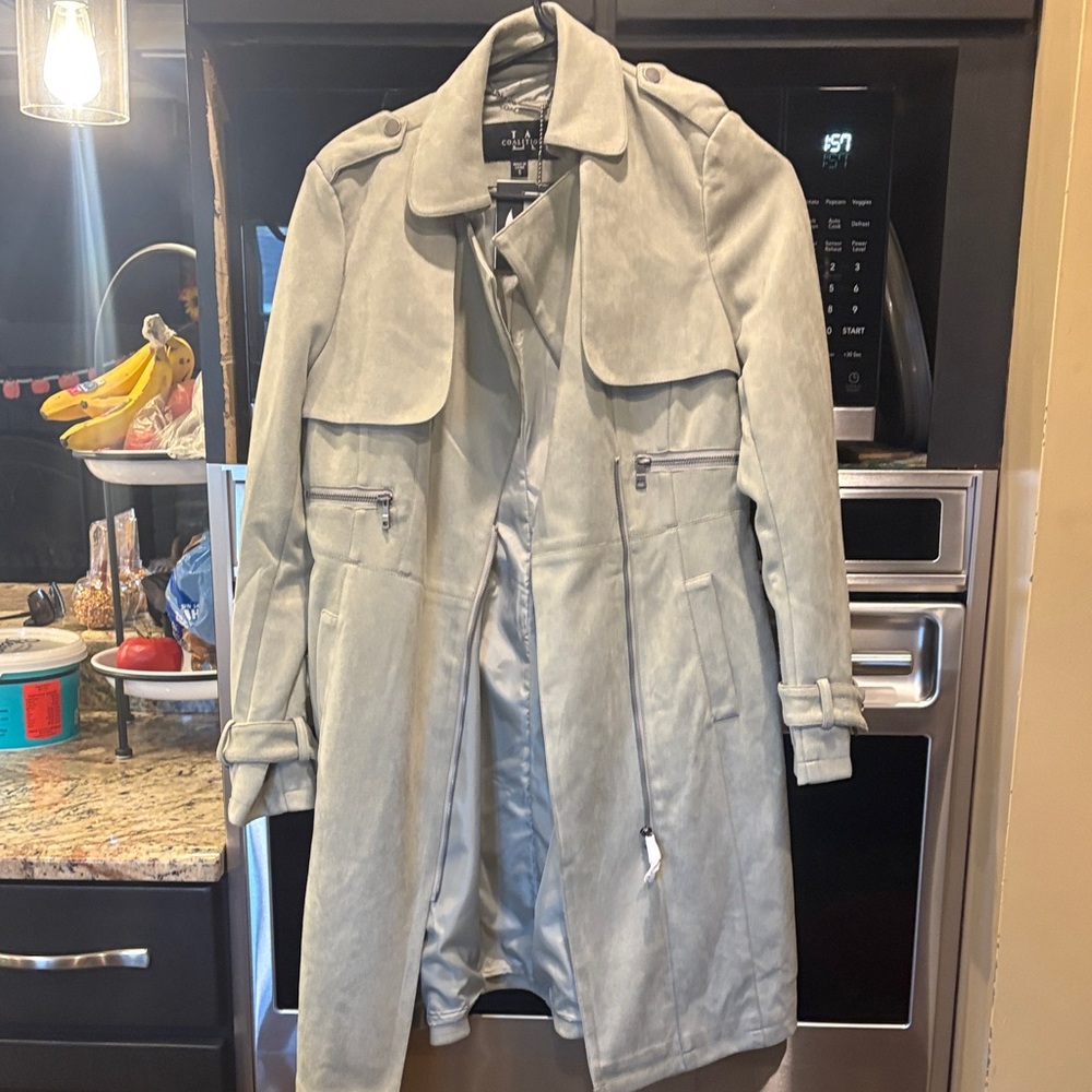 Stylish Gray Women's Trench Coat